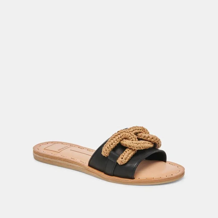Dolce Vita Desa Sandals Black Leather Women Sandals