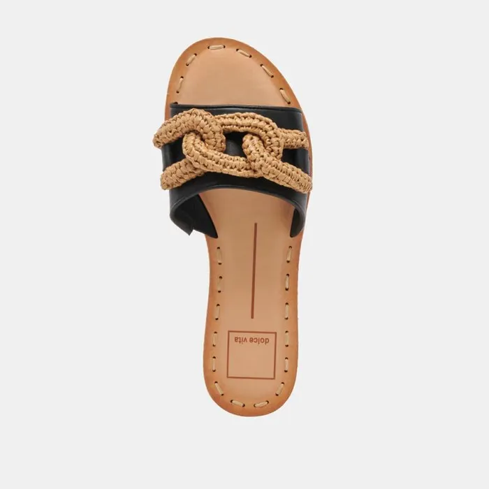 Dolce Vita Desa Sandals Black Leather Women Sandals