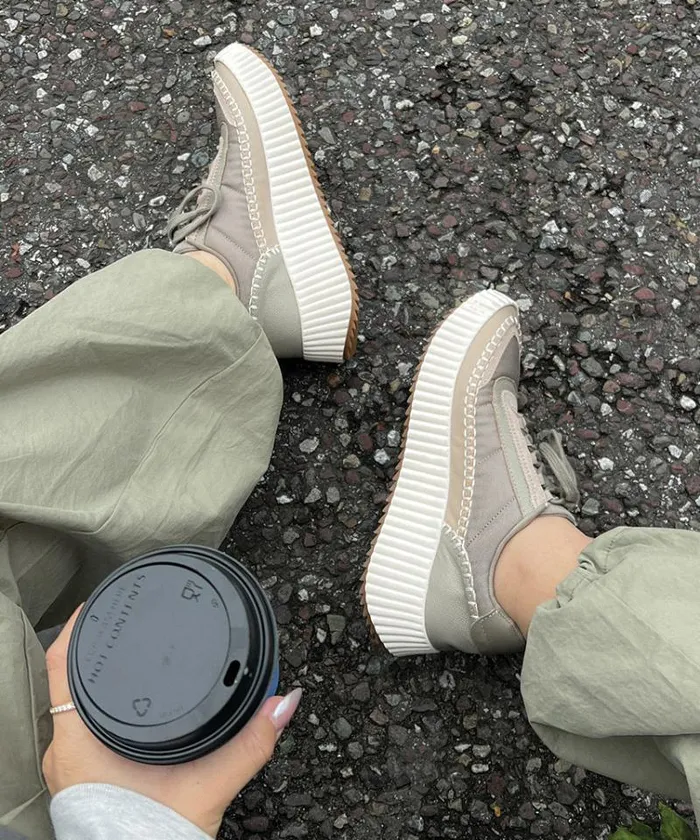 Dolce Vita Dolen Nylon Sneakers Dk Taupe Nylon Women Sneakers