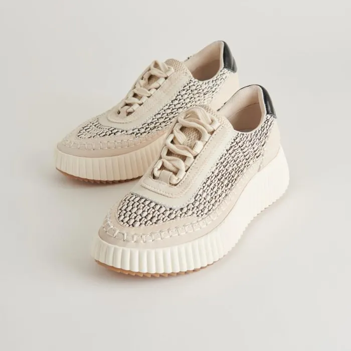 Dolce Vita Dolen Sneakers Black Natural Raffia Women Sneakers