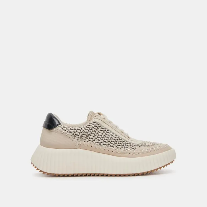 Dolce Vita Dolen Sneakers Black Natural Raffia Women Sneakers