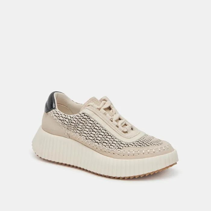 Dolce Vita Dolen Sneakers Black Natural Raffia Women Sneakers