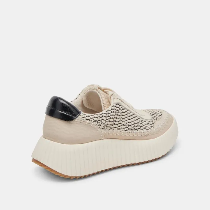 Dolce Vita Dolen Sneakers Black Natural Raffia Women Sneakers