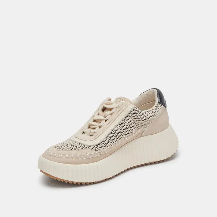 Dolce Vita Dolen Sneakers Black Natural Raffia Women Sneakers