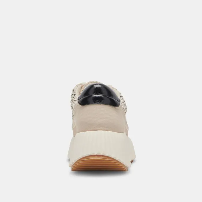 Dolce Vita Dolen Sneakers Black Natural Raffia Women Sneakers