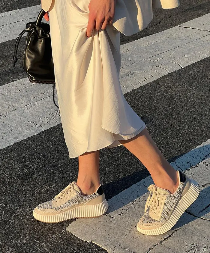 Dolce Vita Dolen Sneakers Black Natural Raffia Women Sneakers
