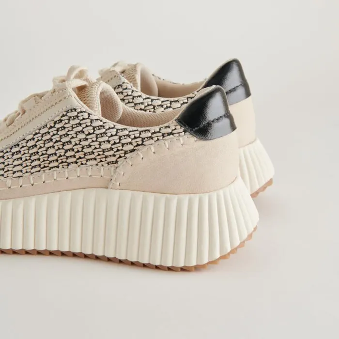 Dolce Vita Dolen Sneakers Black Natural Raffia Women Sneakers
