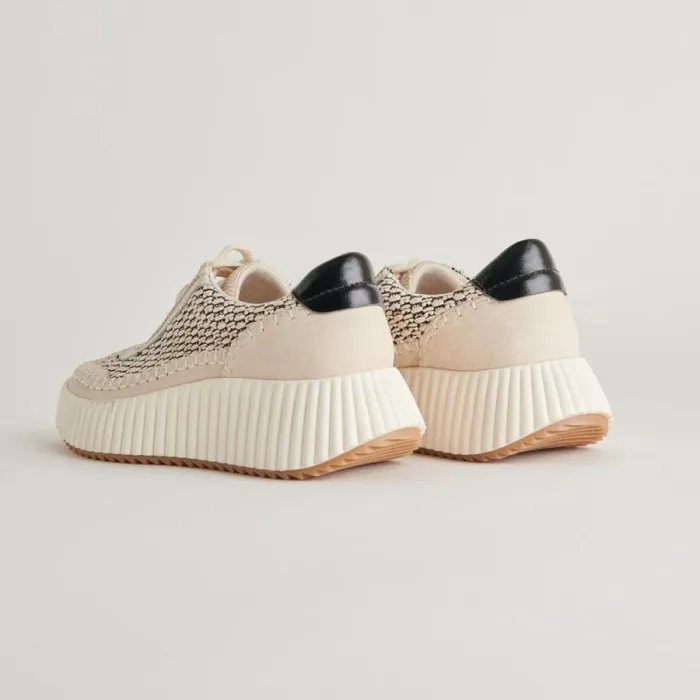 Dolce Vita Dolen Sneakers Black Natural Raffia Women Sneakers