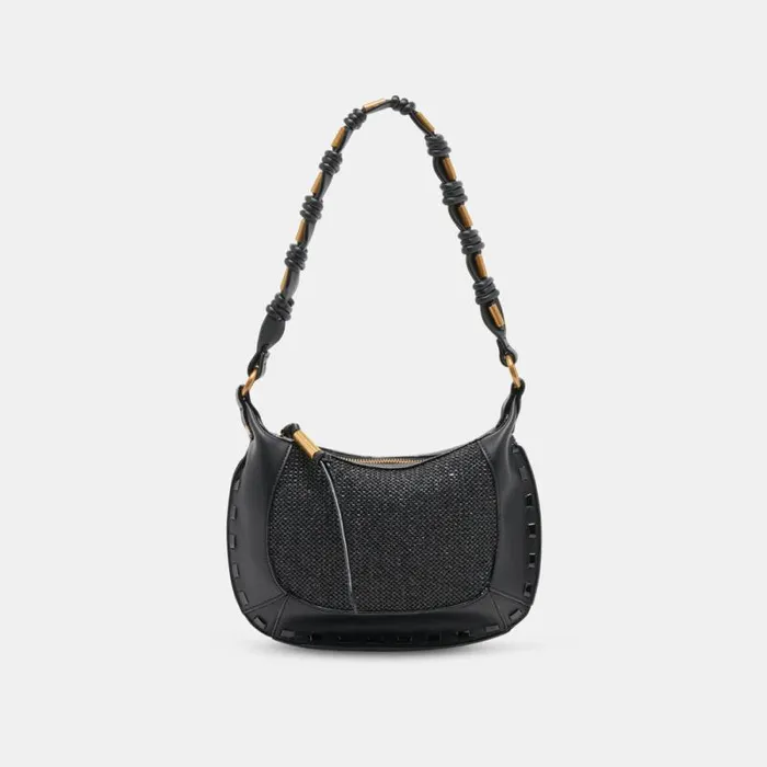 Dolce Vita Eleanor Shoulder Bag Black Raffia Women Handbags