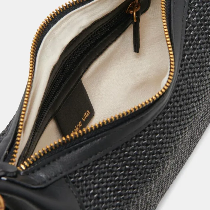 Dolce Vita Eleanor Shoulder Bag Black Raffia Women Handbags