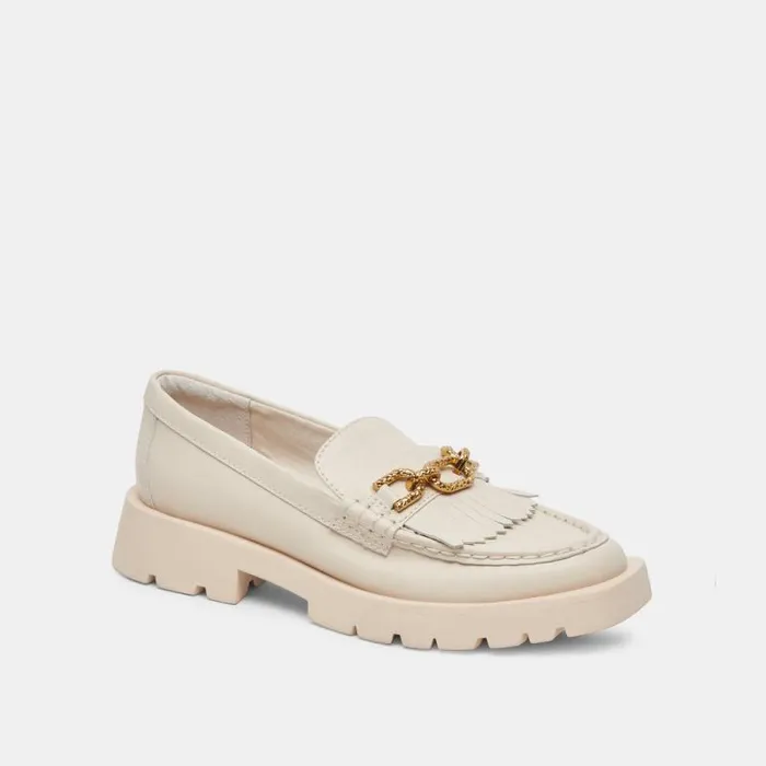 Dolce Vita Erna Flats Ivory Leather Women Flats and Loafers