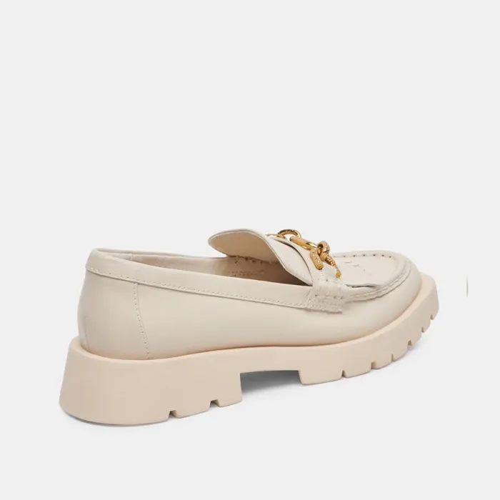 Dolce Vita Erna Flats Ivory Leather Women Flats and Loafers