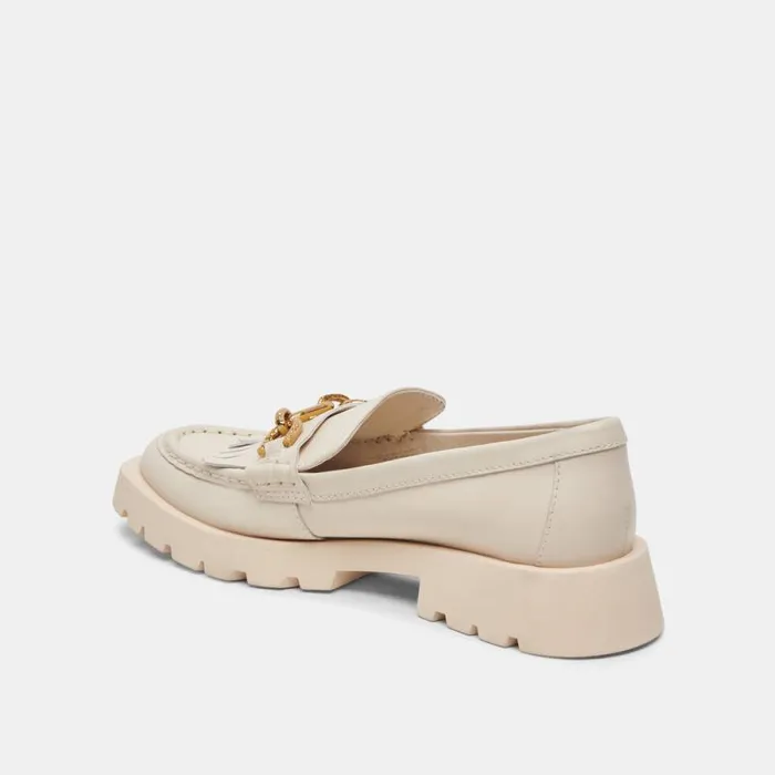 Dolce Vita Erna Flats Ivory Leather Women Flats and Loafers