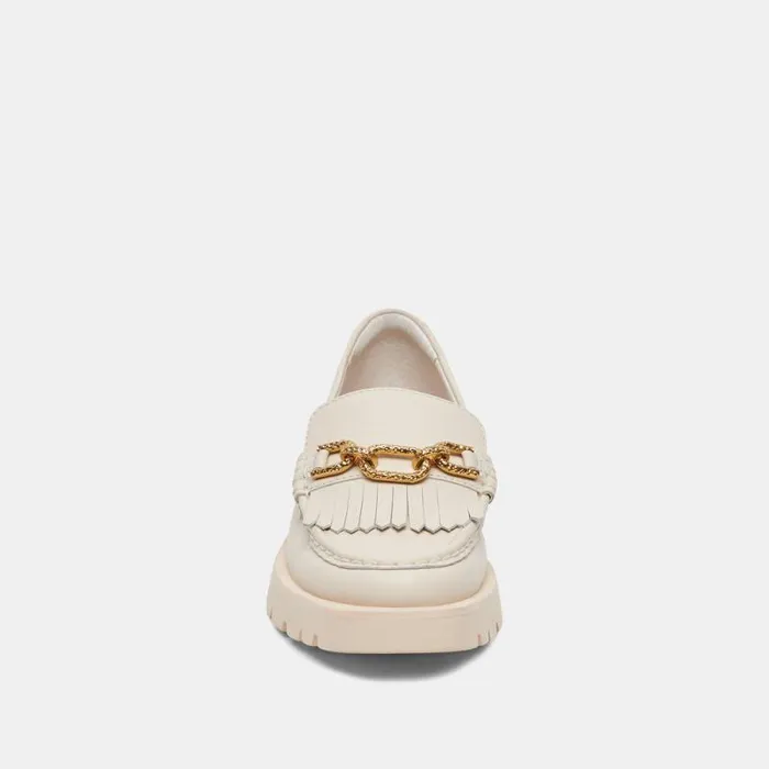 Dolce Vita Erna Flats Ivory Leather Women Flats and Loafers