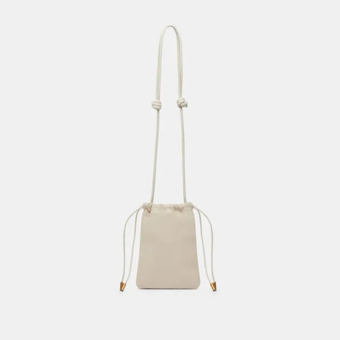 Dolce Vita Evie Crossbody Pouch Ivory Pebble Leather Women Handbags