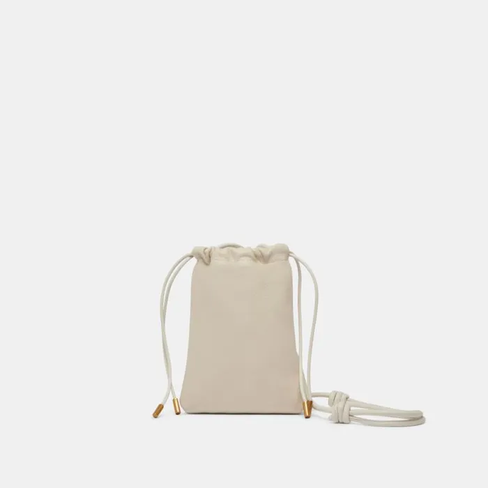 Dolce Vita Evie Crossbody Pouch Ivory Pebble Leather Women Handbags