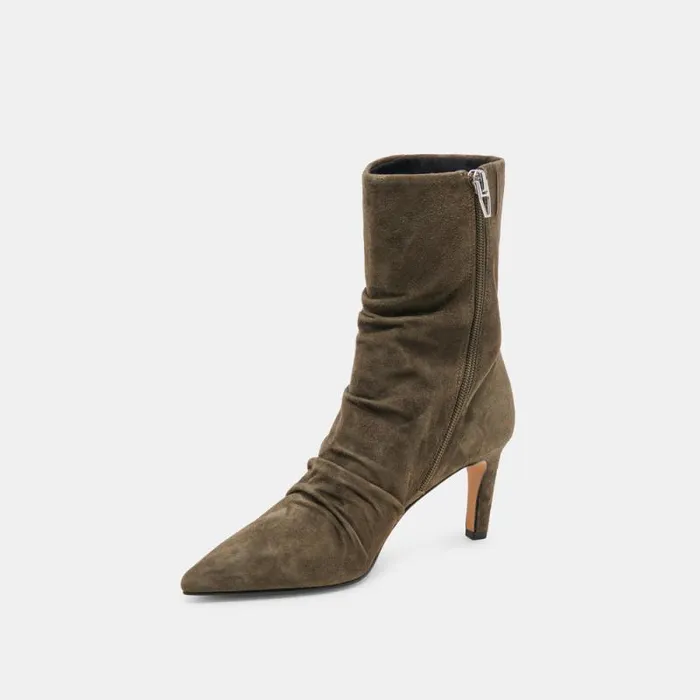 Dolce Vita Fernly Wide Calf Boots Army Suede Women Boots and Booties