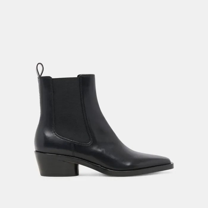 Dolce Vita Foster Booties Black Leather Women Boots and Booties
