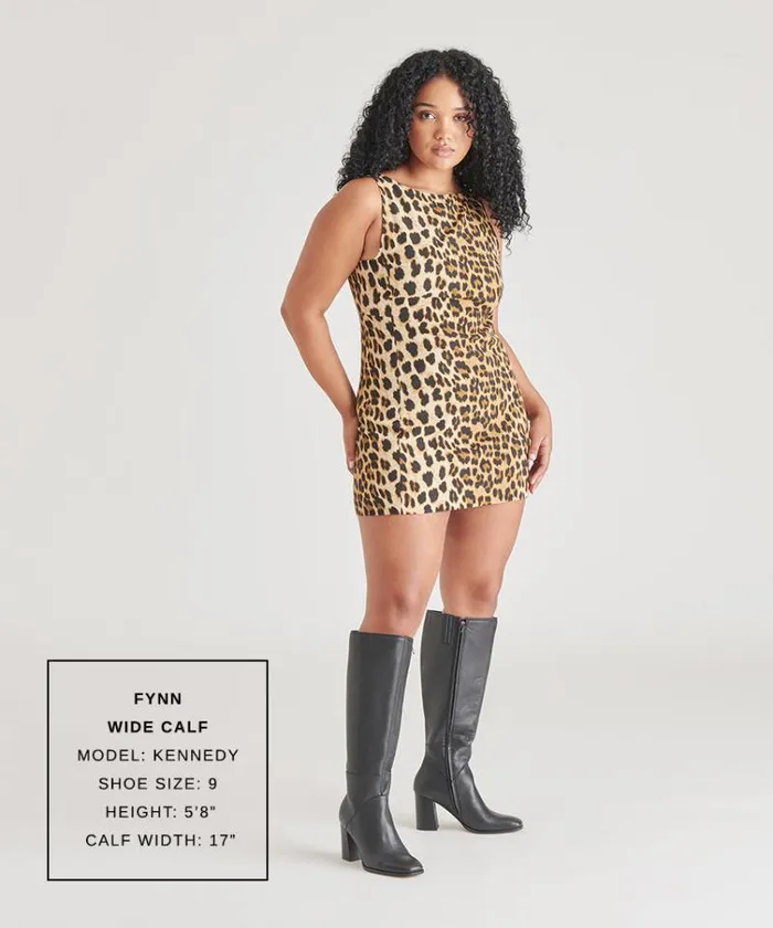 Dolce Vita Fynn Wide Calf Boots Onyx Leather Women Boots and Booties