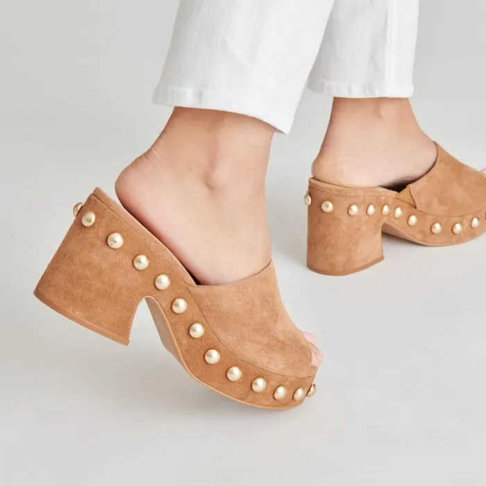 Dolce Vita Glori Heels Pecan Suede Women Heels