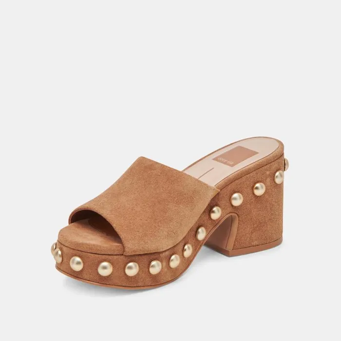 Dolce Vita Glori Heels Pecan Suede Women Heels