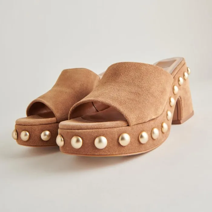 Dolce Vita Glori Heels Pecan Suede Women Heels