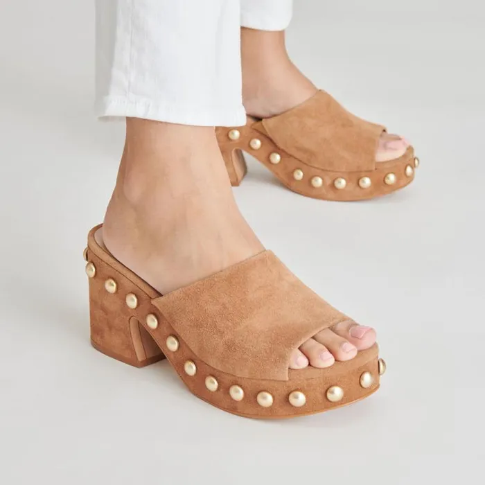 Dolce Vita Glori Heels Pecan Suede Women Heels