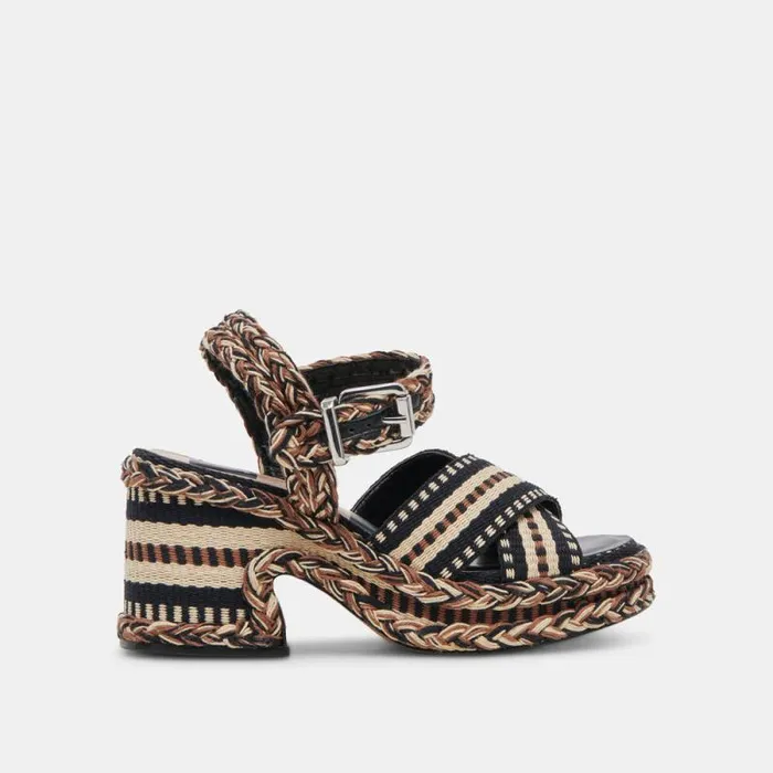 Dolce Vita Grayce Heels Black Multi Woven Women Heels