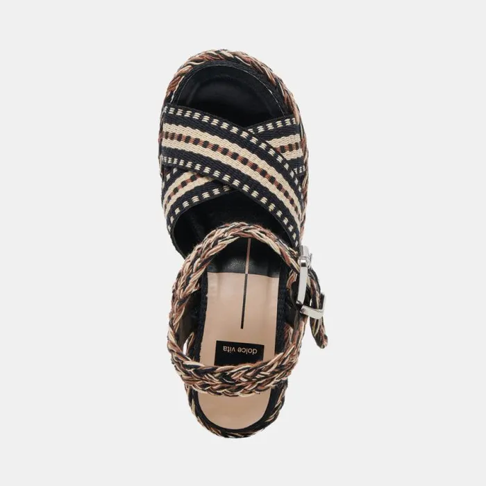 Dolce Vita Grayce Heels Black Multi Woven Women Heels