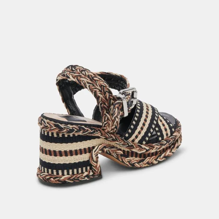 Dolce Vita Grayce Heels Black Multi Woven Women Heels