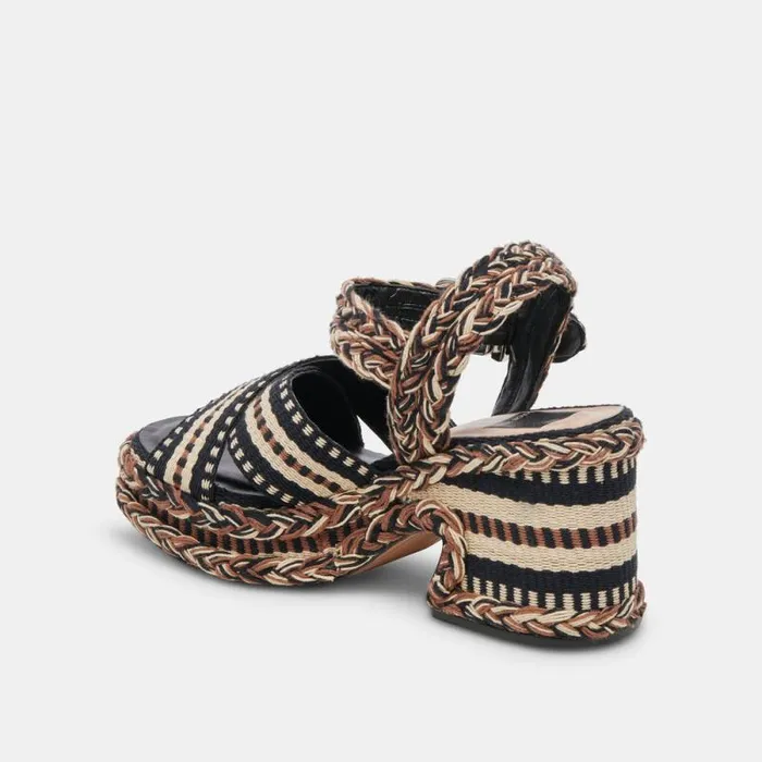 Dolce Vita Grayce Heels Black Multi Woven Women Heels