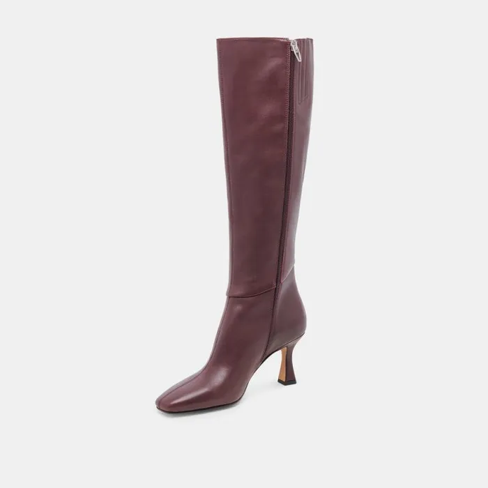 Dolce Vita Gyra Boots Wine Leather Women Boots and Booties