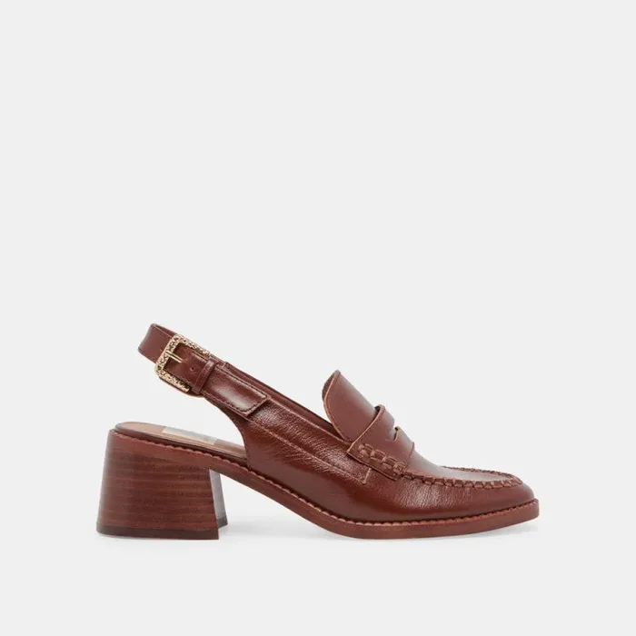 Dolce Vita Hardi Heels Brown Crinkle Patent Women Heels