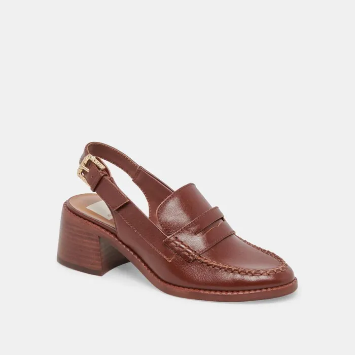 Dolce Vita Hardi Heels Brown Crinkle Patent Women Heels