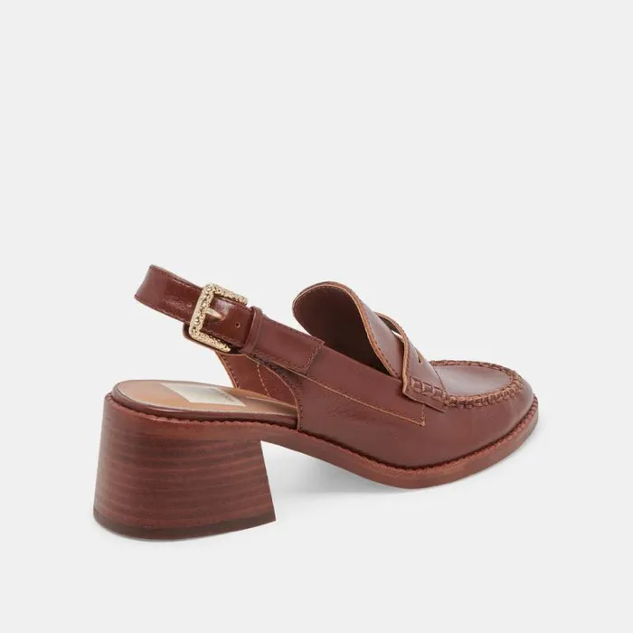 Dolce Vita Hardi Heels Brown Crinkle Patent Women Heels