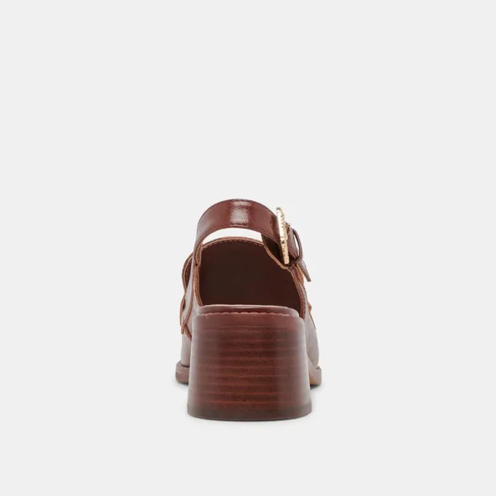Dolce Vita Hardi Heels Brown Crinkle Patent Women Heels
