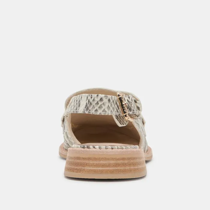 Dolce Vita Hardi Loafers Grey White Snake Embossed Women Flats and Loafers