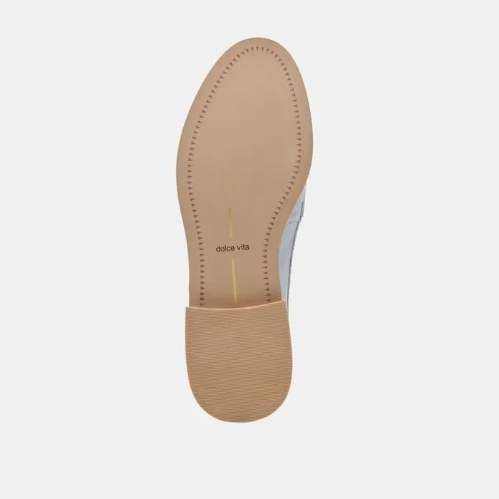 Dolce Vita Hardi Loafers Sky Blue Crinkle Patent Women Flats and Loafers