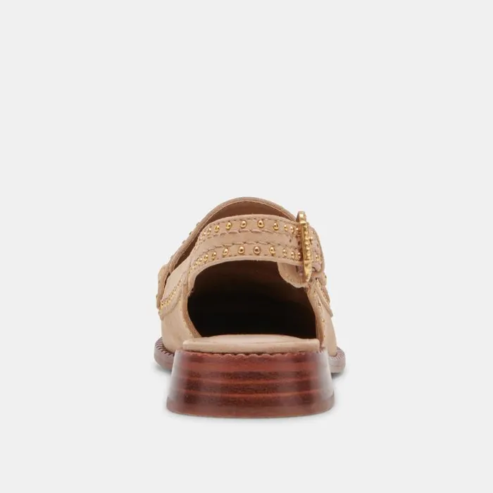 Dolce Vita Hardi Stud Loafers Camel Suede Women Flats and Loafers