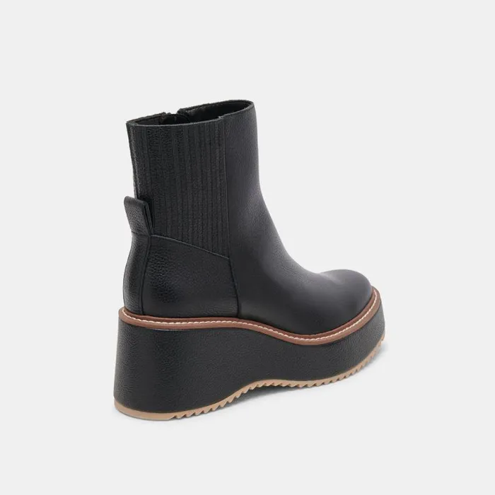 Dolce Vita Hilde Boots Black Leather Women Boots and Booties