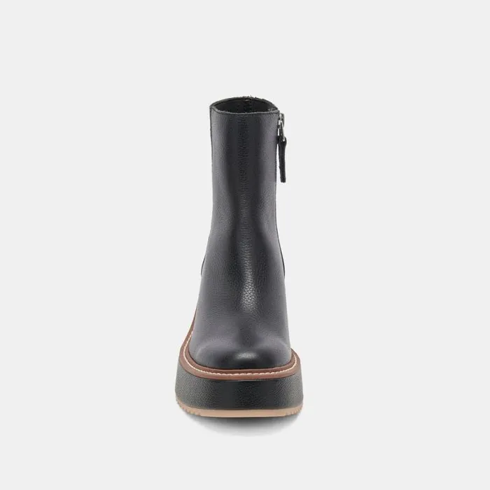 Dolce Vita Hilde Boots Black Leather Women Boots and Booties