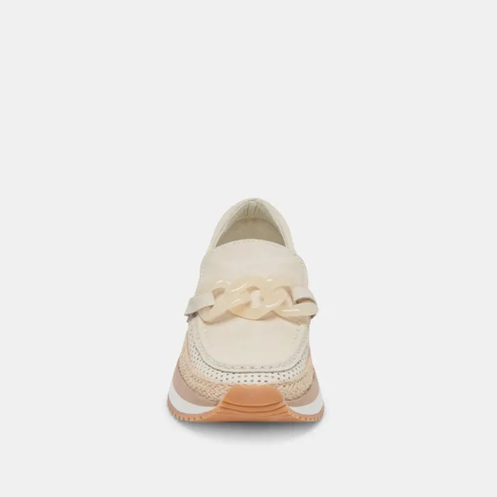 Dolce Vita Jadah Sneakers Ivory Nubuck Women Flats and Loafers