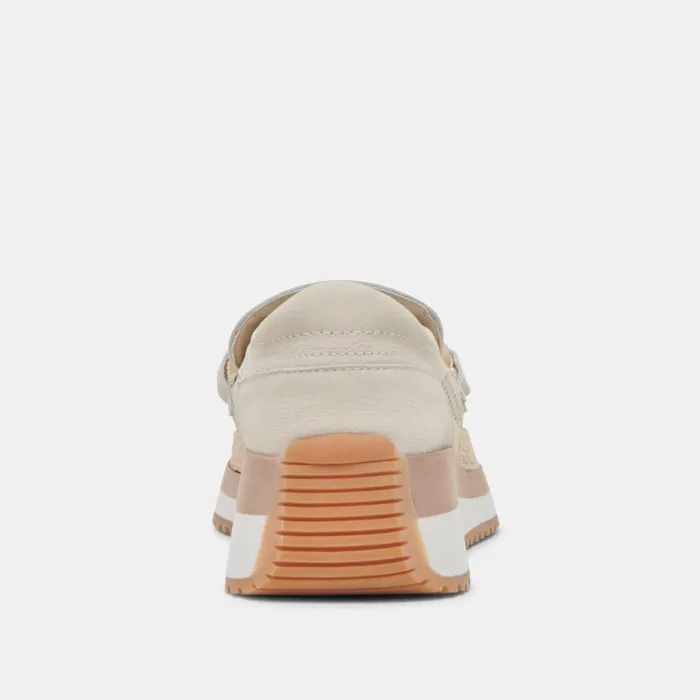 Dolce Vita Jadah Sneakers Ivory Nubuck Women Flats and Loafers