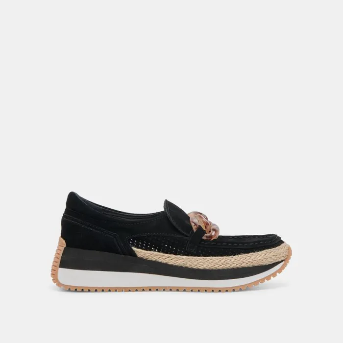 Dolce Vita Jadah Sneakers Onyx Suede Women Flats and Loafers