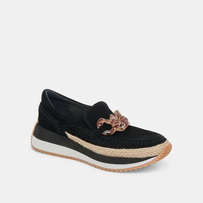 Dolce Vita Jadah Sneakers Onyx Suede Women Flats and Loafers