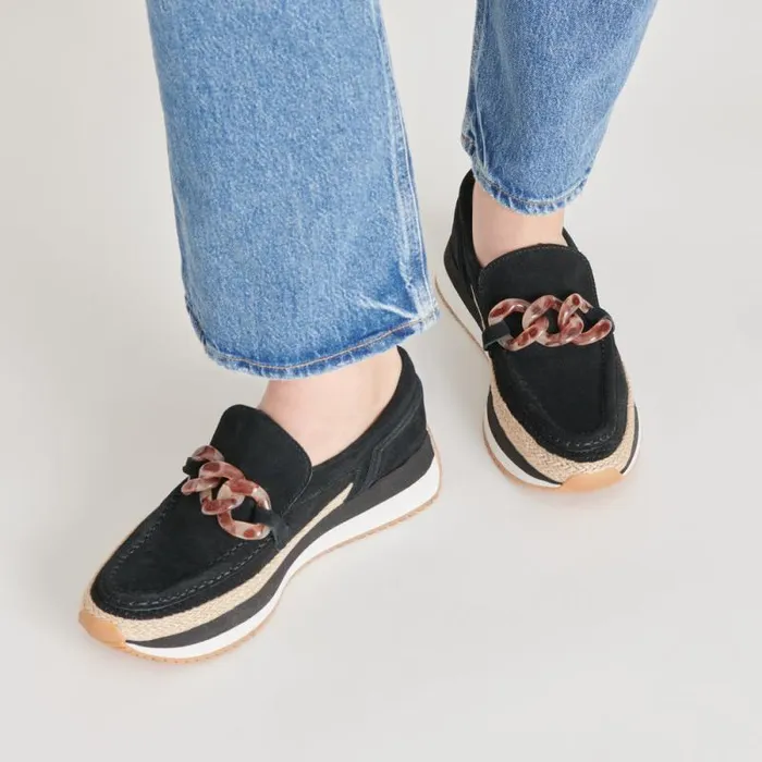 Dolce Vita Jadah Sneakers Onyx Suede Women Flats and Loafers