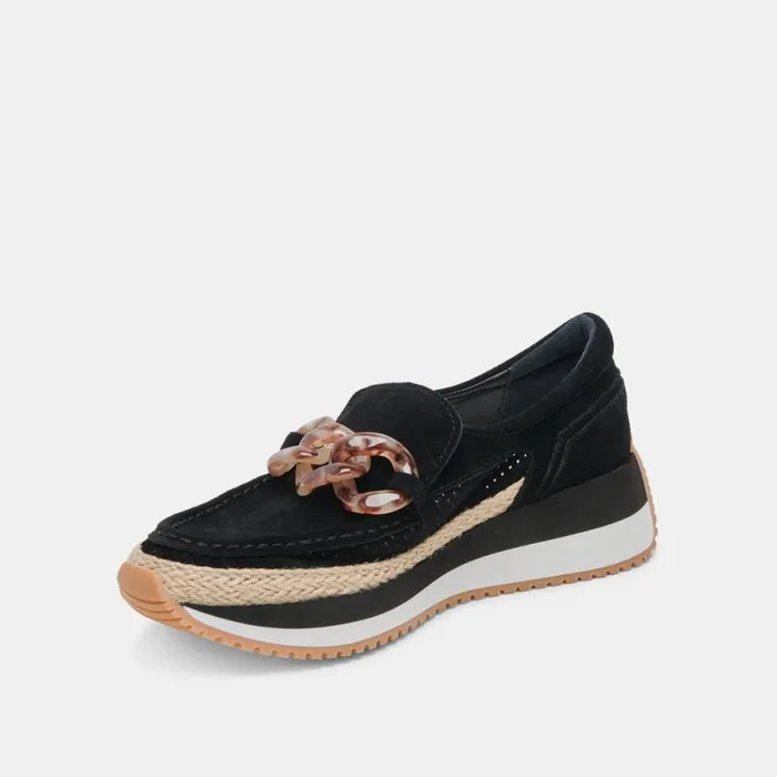 Dolce Vita Jadah Sneakers Onyx Suede Women Flats and Loafers