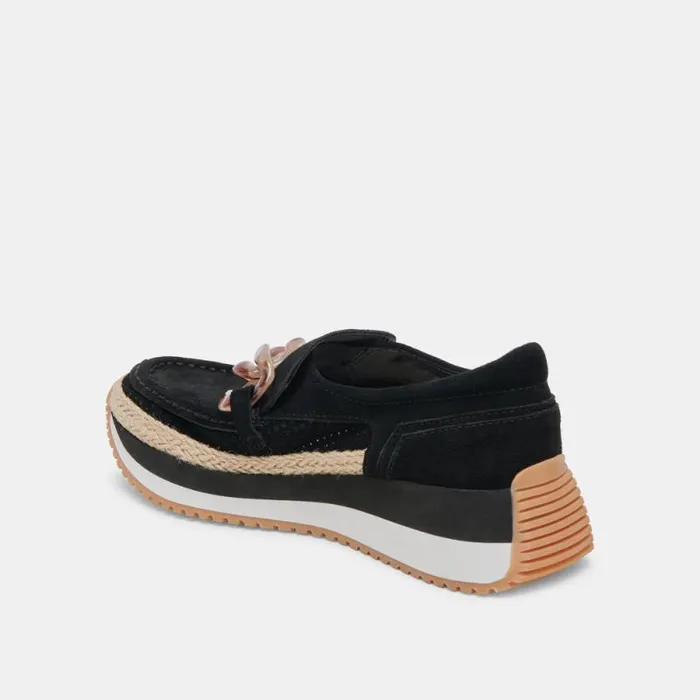 Dolce Vita Jadah Sneakers Onyx Suede Women Flats and Loafers