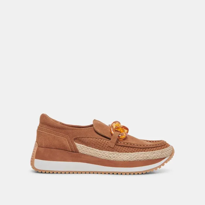 Dolce Vita Jadah Sneakers Pecan Suede Women Flats and Loafers