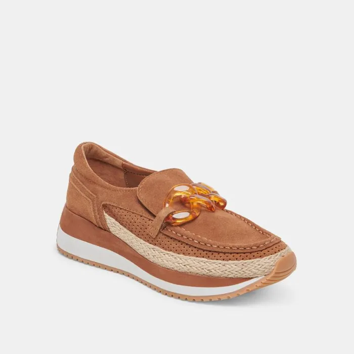 Dolce Vita Jadah Sneakers Pecan Suede Women Flats and Loafers